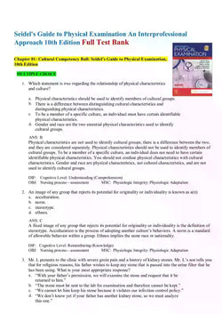 Seidel’s Guide to Physical Examination An Interprofessional Approach 10th Edition Test Bank - StudyWithSyasil