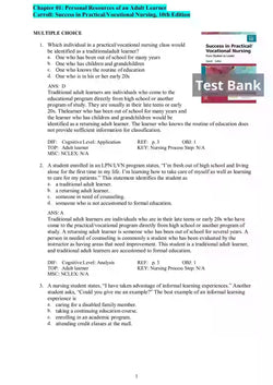 Success in Practical Vocational Nursing 10th Edition Carrol Collier Test Bank - StudyWithSyasil
