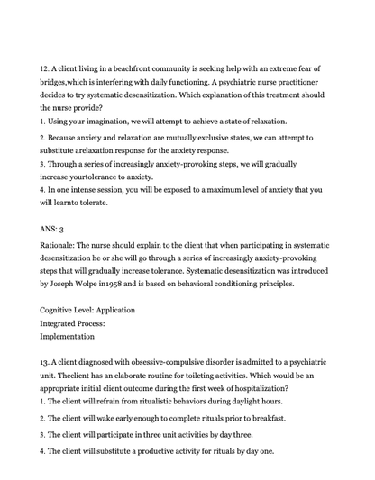 Test Bank Essentials of Psychiatric Mental Health Nursing 8th Edition: Concepts of Care in Evidence by Morgan Townsend - StudyWithSyasil