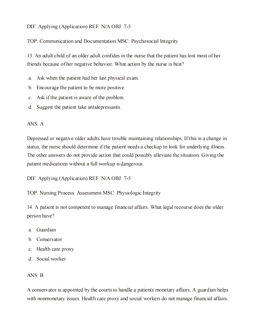 Test Bank Gerontological Nursing 10th Edition by Charlotte Eliopoulos - StudyWithSyasil