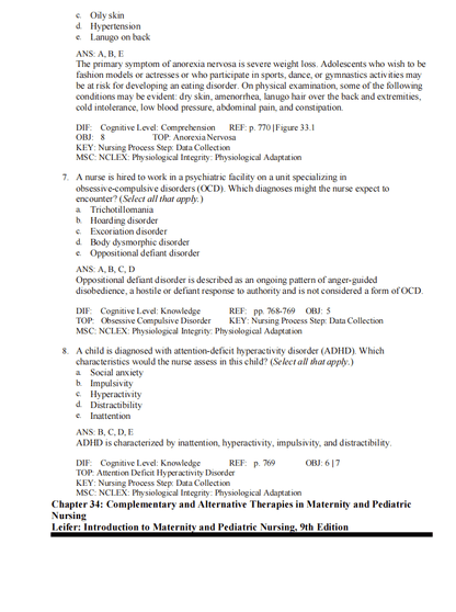 Test Bank Introduction to Maternity and Pediatric Nursing 9th Edition - StudyWithSyasil