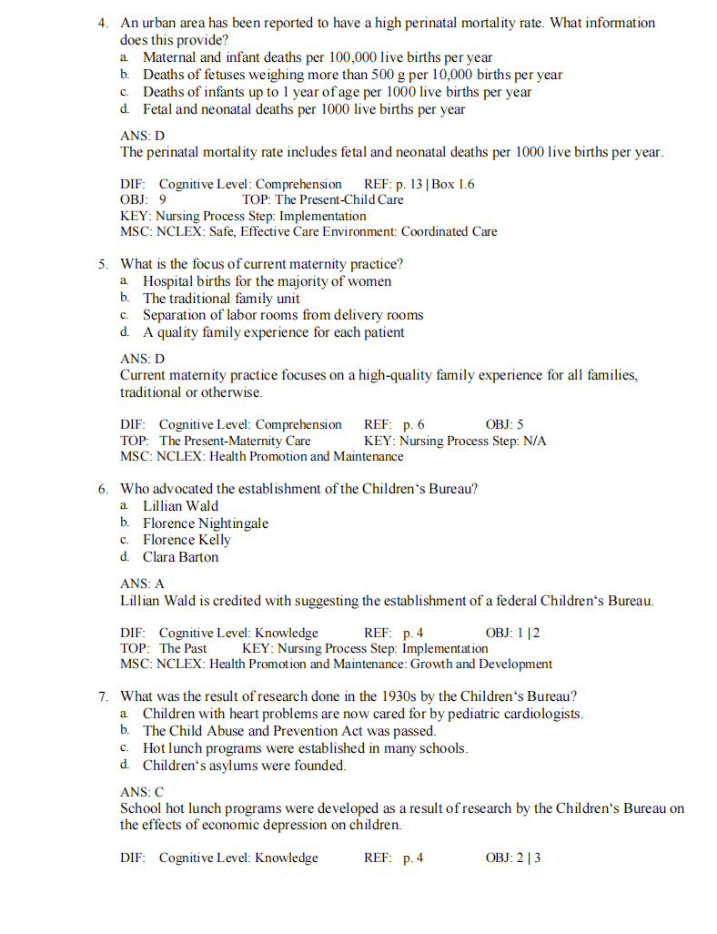 Test Bank Introduction to Maternity and Pediatric Nursing 9th Edition - StudyWithSyasil