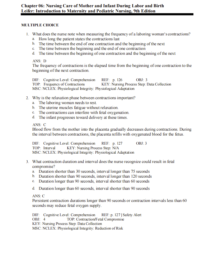 Test Bank Introduction to Maternity and Pediatric Nursing 9th Edition - StudyWithSyasil