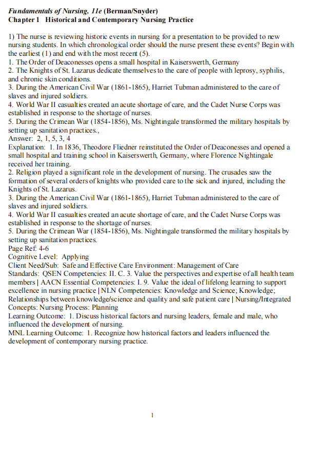 Test Bank Kozier & Erb’s Fundamentals of Nursing 11th Edition - StudyWithSyasil
