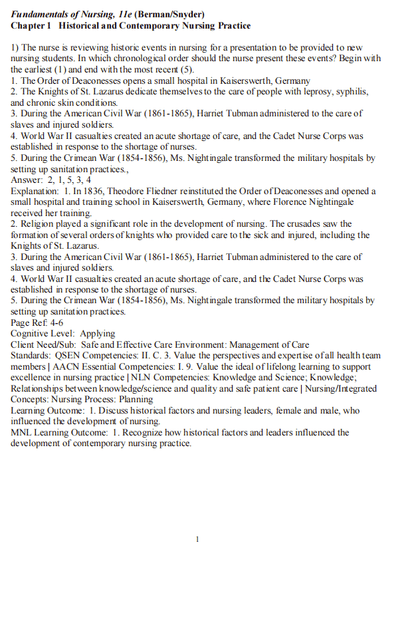 Test Bank Kozier & Erb’s Fundamentals of Nursing 11th Edition - StudyWithSyasil