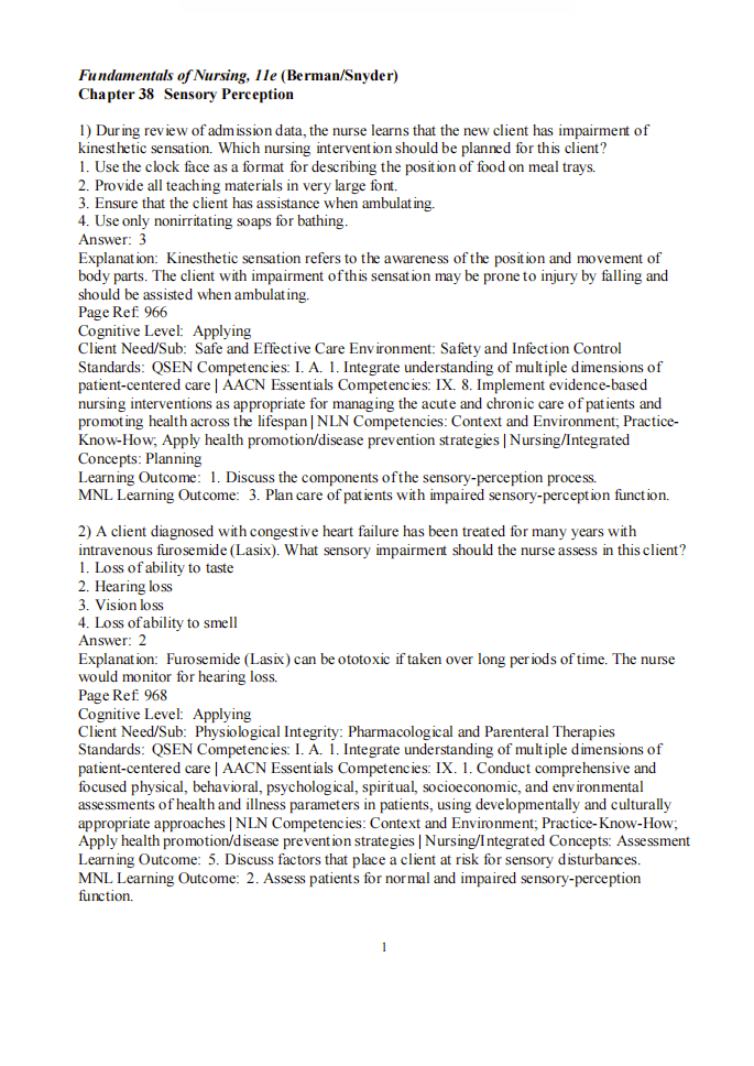 Test Bank Kozier & Erb’s Fundamentals of Nursing 11th Edition - StudyWithSyasil