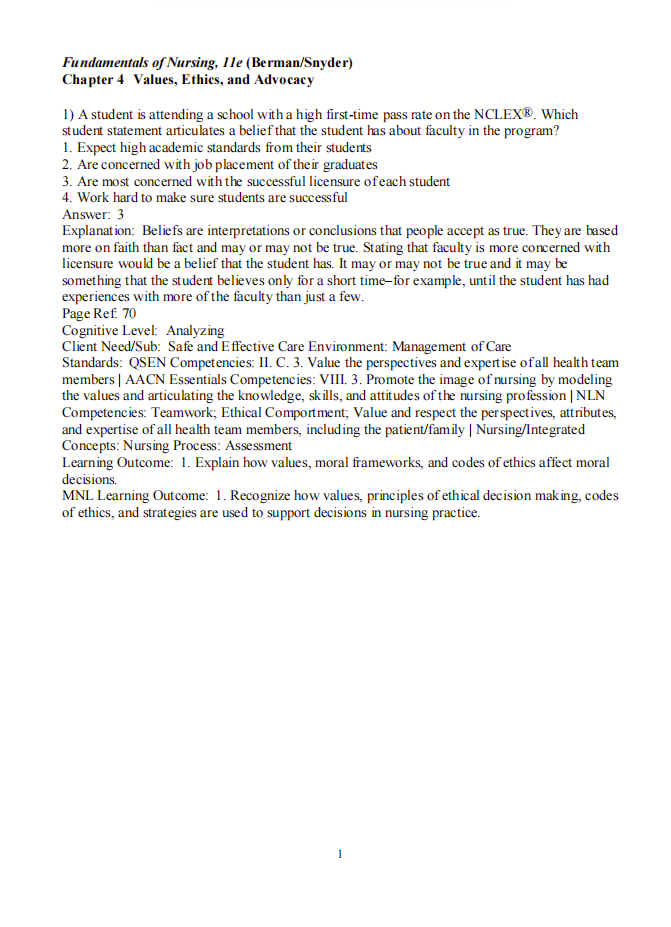 Test Bank Kozier & Erb’s Fundamentals of Nursing 11th Edition - StudyWithSyasil