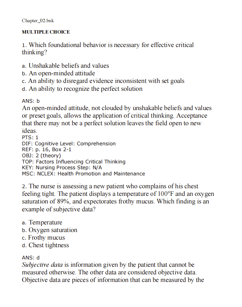 Test Bank Medical-Surgical Nursing: Concepts & Practice 5th Edition by Stromberg - StudyWithSyasil
