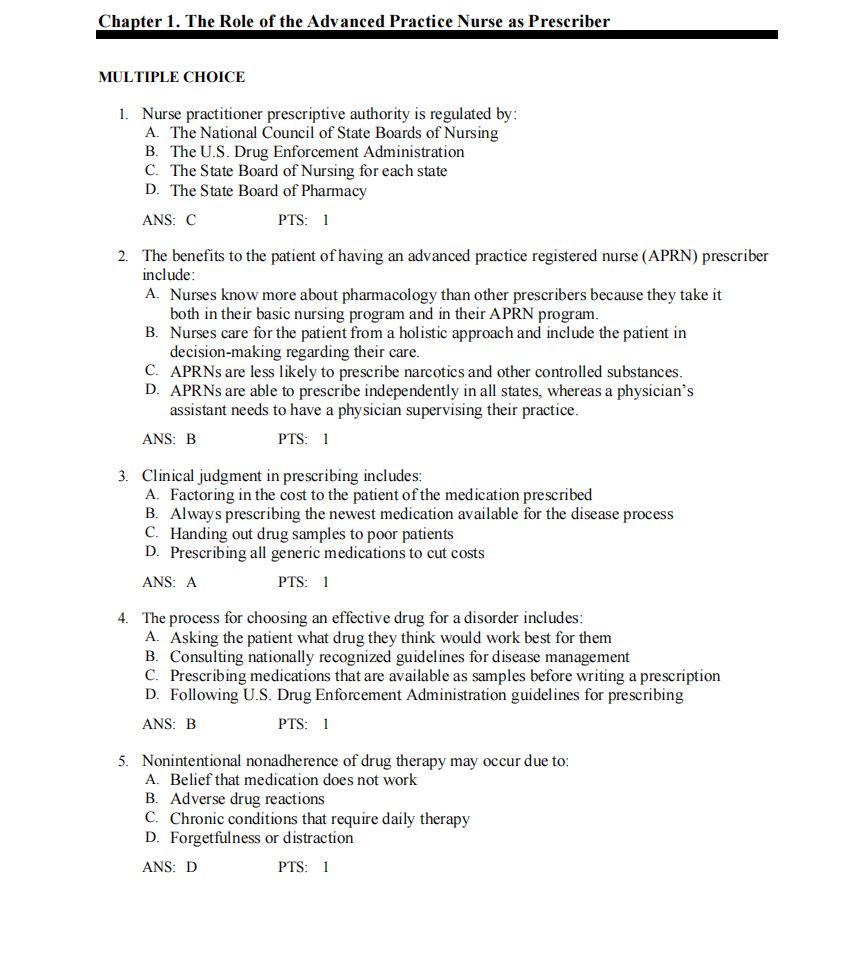 Test Bank Pharmacotherapeutics for Advanced Practice Nurse Prescribers 6th by Woo Wright - StudyWithSyasil