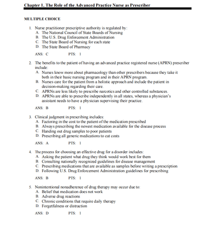 Test Bank Pharmacotherapeutics for Advanced Practice Nurse Prescribers 6th by Woo Wright - StudyWithSyasil