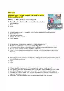 The Evidence-Based Practitioner Applying Research to Meet Client Needs Test Bank - StudyWithSyasil