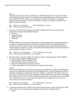 Wong’s Nursing Care of Infants and Children 12th Edition by Hockenberry Test Bank - StudyWithSyasil