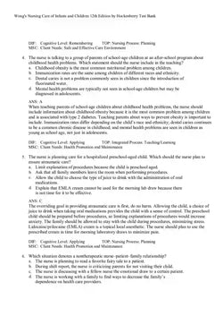 Wong’s Nursing Care of Infants and Children 12th Edition by Hockenberry Test Bank - StudyWithSyasil